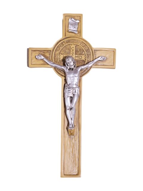 St. Benedict Woodtone Crucifix