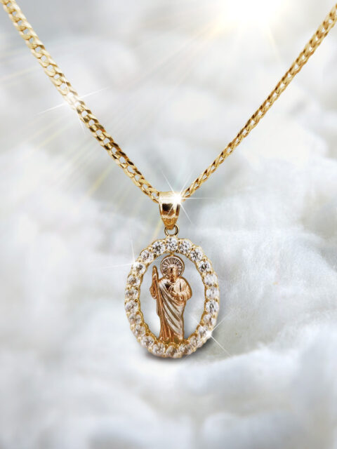 14K Two-Tone St. Jude Pendant